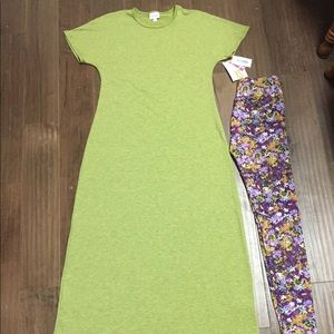 Lularoe Maria Dress and OS leggings NWT never wore